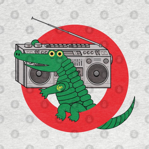 Boombox Alligator Ghettoblaster Crocodile Croc by Baschz Leeft